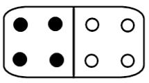 KM Egy speciális dominókészletben olyan dominók vannak, melyek egyik felén csupa teli pötty, másik felén csupa üres van.