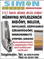 NÓGRÁD MEGYE 2019. július 18., XXX/29. SIMON ÁRNYÉKOLÁSTECHNIKA 5 6 7 kamrás ablakok akciós árakon!