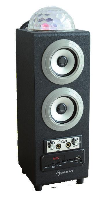 DiscoStar Auna DiscoStar Black, hordozható bluetooth hangfal, USB,