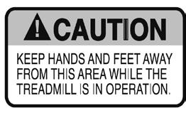 To reduce risk of serious injury, stand on foot rails before starting treadmill, read and understand the user's manual, all instructions, and