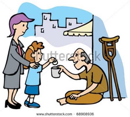 70 32. ábra: A deontológiai gondolkodásmód példája (http://weclipart.com/giving+to+charity+clipart) A jótékonyság erkölcsi cselekvés. Pénzt adni szegény embereknek jó cselekedet.