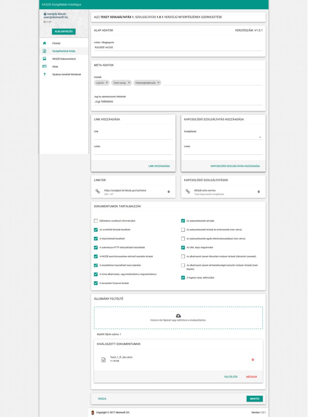 IdomSoft Zrt. v1.0.0, 2018-06-15 KKSZB Szolgáltatás Katalógus (SZK) Ábra 20.