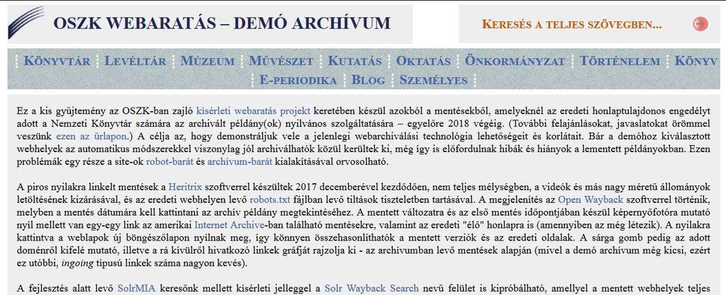 Drótos L. Németh M.: Az OSZK-ban folyó webarchiválási 3.