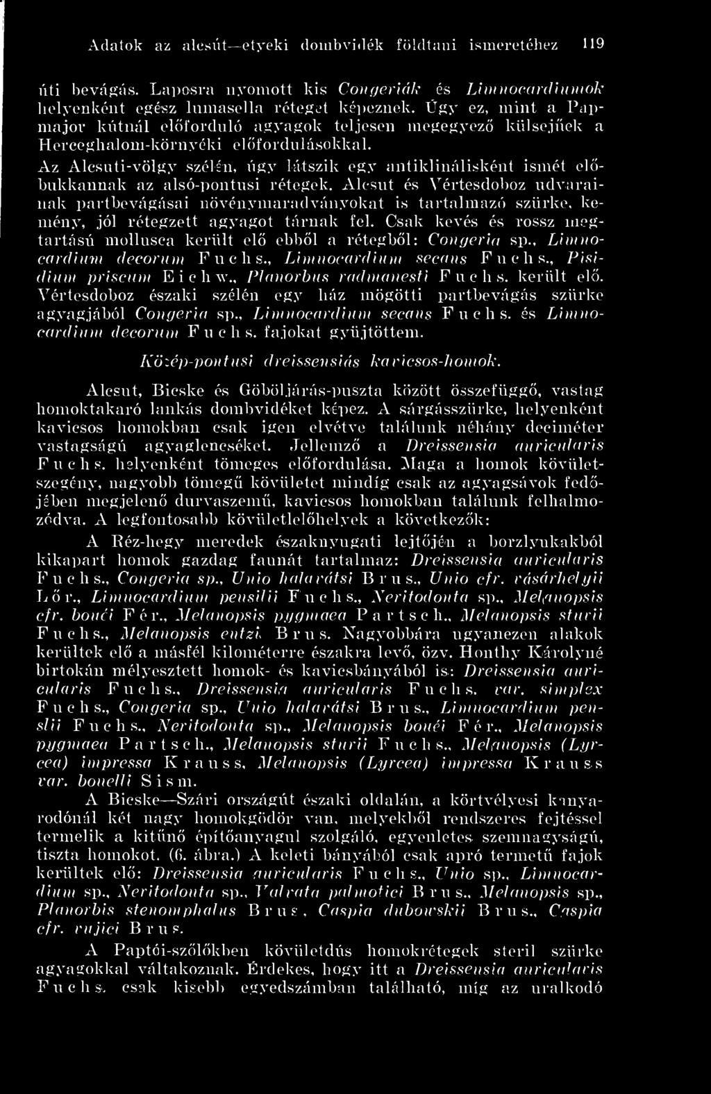 Az Alcsnti-völgy szélén, úgy látszik egy antiklinálisként ismét elbnkkannak az alsó-pontnsi rétegek.