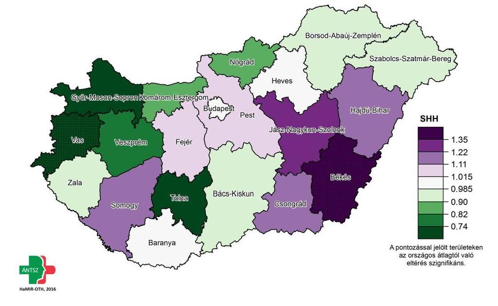 A méhnyakrák okozta betegségteher nagyságát tekintve Magyarország az Európai Unió tagországainak sorrendjében évenként 20.5/100.000 megbetegedéssel, és 6.7/100.