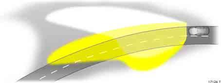 140 Világítás Adaptív elsõ világítás 3 (Adaptive Forward Lighting AFL) Bi-Xenon fényszórórendszerrel rendelkezõ gépkocsik esetében javítja a kanyarok megvilágítását (kanyarvilágítás).