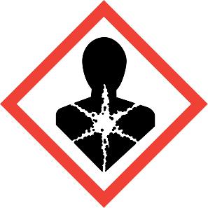 Osztály), H272 Akut toxicitás, Orális (4. Osztály), H302 Légúti túlérzékenység (1. Osztály), H334 Bőrszenzibilizáció (1. Osztály), H317 Csírasejt-mutagenitás (2.