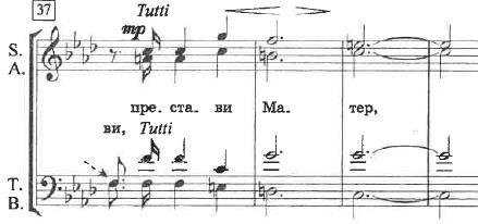 Végh Mónika: A 18. századi orosz kóruskoncert M. Sz. Berezovszkij, D. Sz. Bortnyanszkij és A. L. Vedel művészetében 39. kottapélda: Vedel: 1.