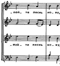 Bortnyanszkij kóruskoncertjei 12. kottapélda: Bortnyanszkij 1. koncert eleje 20 A 149. zsoltár jól ismert szövegére (Dícsérjétek az Urat!