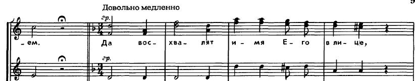 Bortnyanszkij kóruskoncertjei 24. kottapélda Bortnyanszkij: 1. koncert, 3.