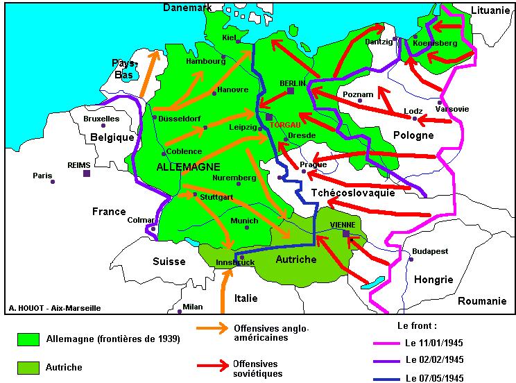 Etre ar goañv 1944 ha mae 1945,Alamagn a zo stanket etre ar bagadoù ar Gevredidi ha soviedel.