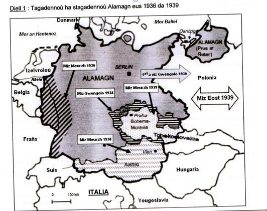 Krogiñ a reas an Nazied da aloubiñ: => meurzh 1938 : Aostria ANSCHLUSS