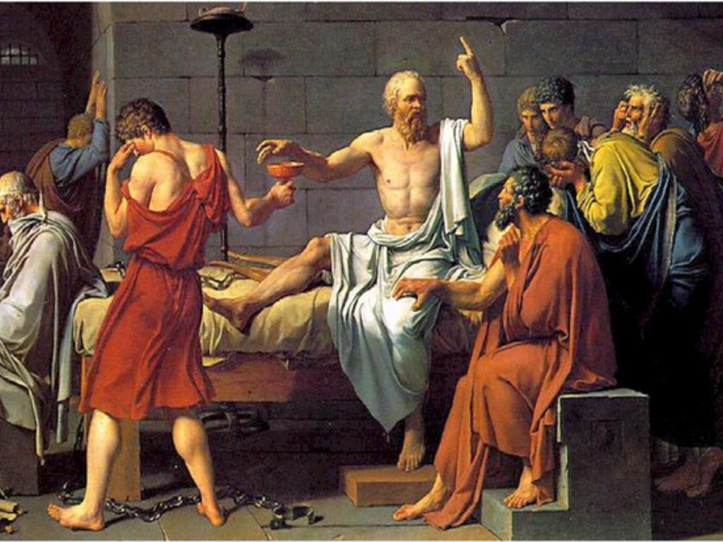 Jacques Louis David: Szókratész halála (1787) Mi