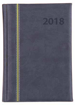 A/5 napi agenda 0x0 mm, napi beosztás, fehér papíron egy színnel nyomva, oldal szakszöveg, 36 oldal napló, oldal ábécémutató, színes térképpel, szombat, vasárnap külön oldalon műbőr keménytábla,