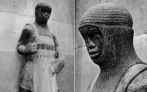 SZENT MÓRIC, A FEKETE KATONA KULTUSZA A NÉMET-RÓMAI BIRODALOMBAN 1. kép. Szent Móric szobra a magdeburgi székesegyházban Miért nem ábrázolták a művészek ebben a korban Móricot afrikai arcvonásokkal?