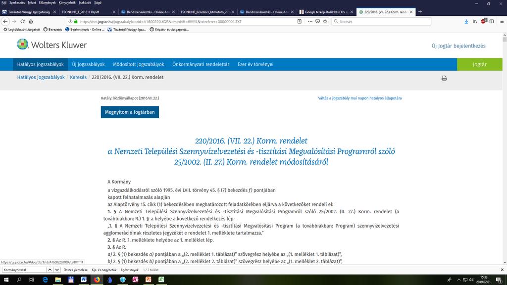 A 2000 LE feletti szennyvíz-agglomerációk adatait