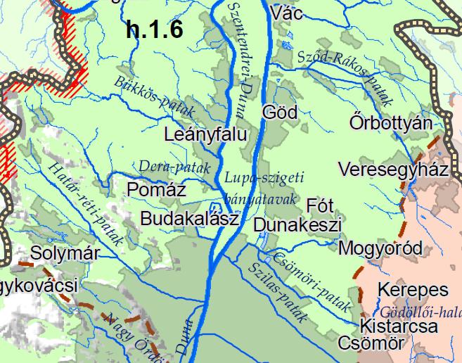 1.3 Budapest környéki termálkarszt (AIQ503) Bővítési terület Felszín alatti víztestek Sekély porózus és sekély hegyvidéki