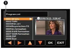 érintse meg a DVB-T / DAB + képernyő jobb felső sarkát, ha vissza akar lépni
