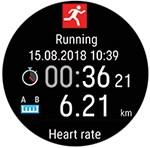 A kezdés napja és ideje Az edzésszakasz időtartama Az edzésszakasz során megtett táv Heart rate (Pulzus) Az edzésszakasz során mért átlagos és a maximális pulzus.