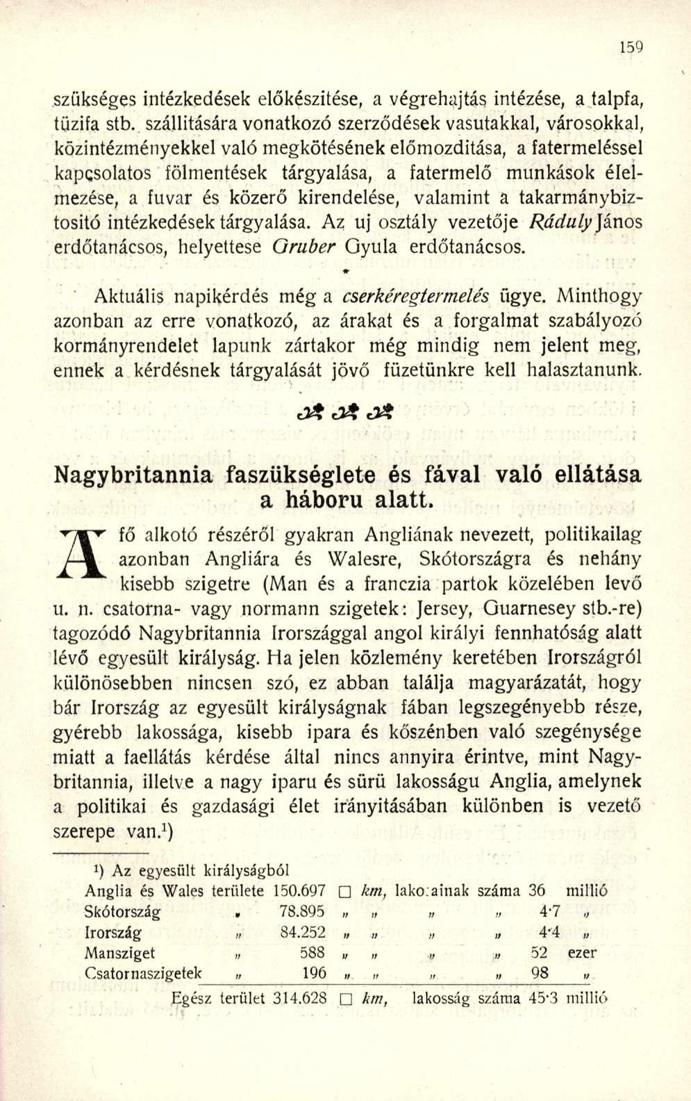 szükséges intézkedések előkészítése, a végrehajtás intézése, a talpfa, tűzifa stb.