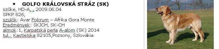 : Stanisovszki Vera, 1037 Budapest, Anonymus Notus kennel.02.22.