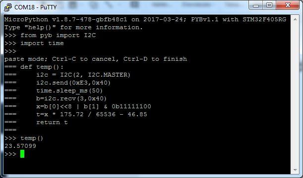 micropython pyb modul i2c példa