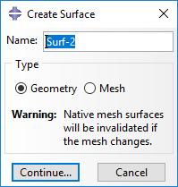 A fenti menüsorból Tools / Surface / Create.