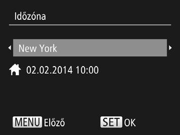 A dátum és idő beállítása 1 Kapcsolja be a fényképezőgépet. znyomja meg az ON/OFF gombot. zmegjelenik a [Dátum/idő] képernyő. 2 Állítsa be a dátumot és az időt.