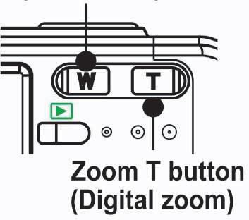 A zoom funkció használata A kamera optikai és digitális zoom funkciók kombinációjával rendelkezik, ami lehetővé teszi, hogy távoli tárgyakra közelítsen rá, vagy nagylátószögű felvételeket készítsen.