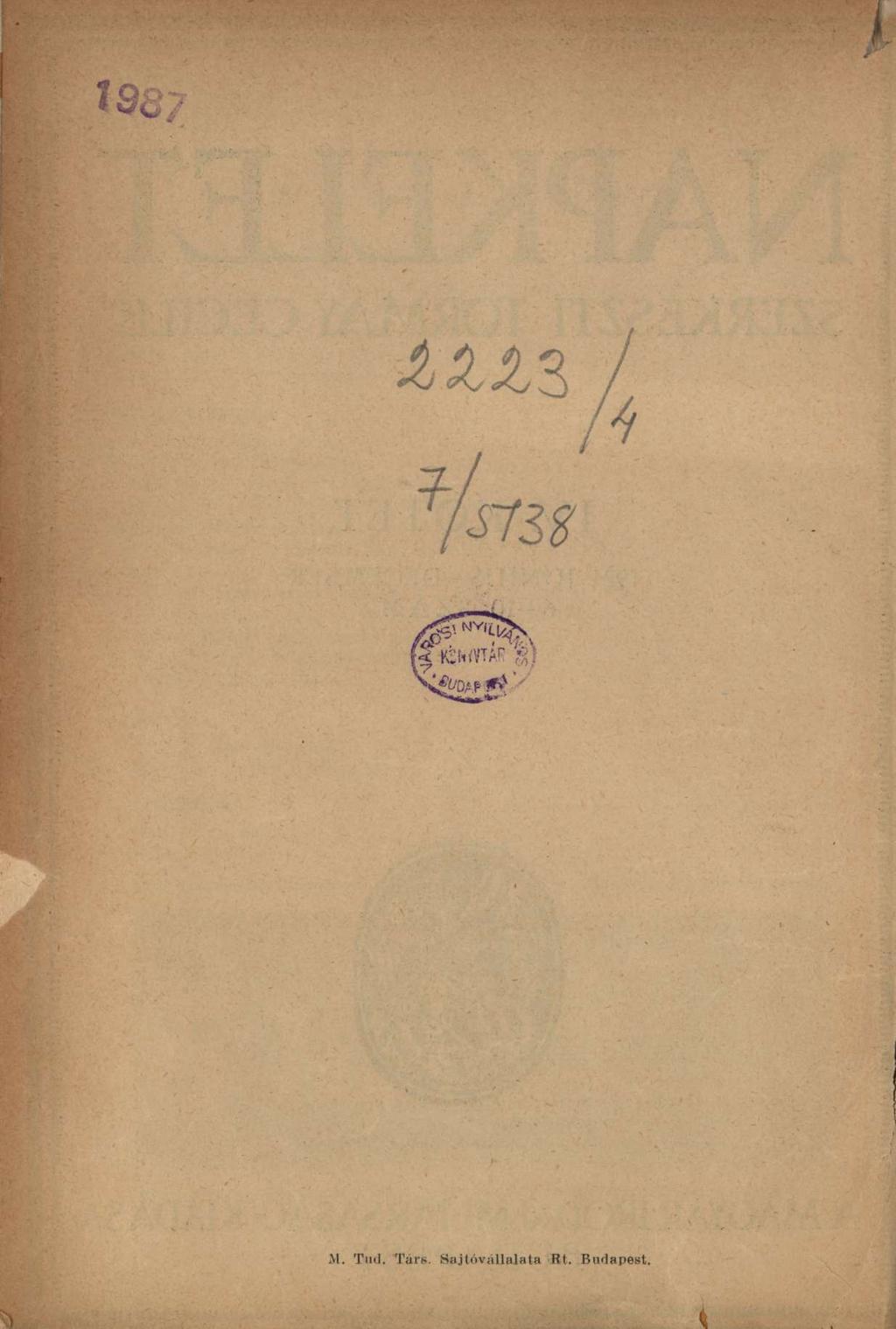 M. Tud. Társ.
