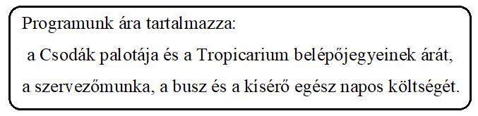 Összeállítjuk a kirándulás teljes programját, buszt szervezünk pályaudvartól pályaudvarig, kísérőt biztosítunk, aki utazás ideje alatt megismerteti a gyermekeket Budapest