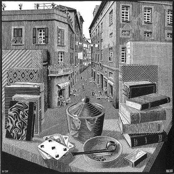 . Escher: Still Life and Street Slika 9: nton Karinger: Triglav iz ohinja / 9. sz. kép: Triglav ohinjból (Vir slike 7 / 7.