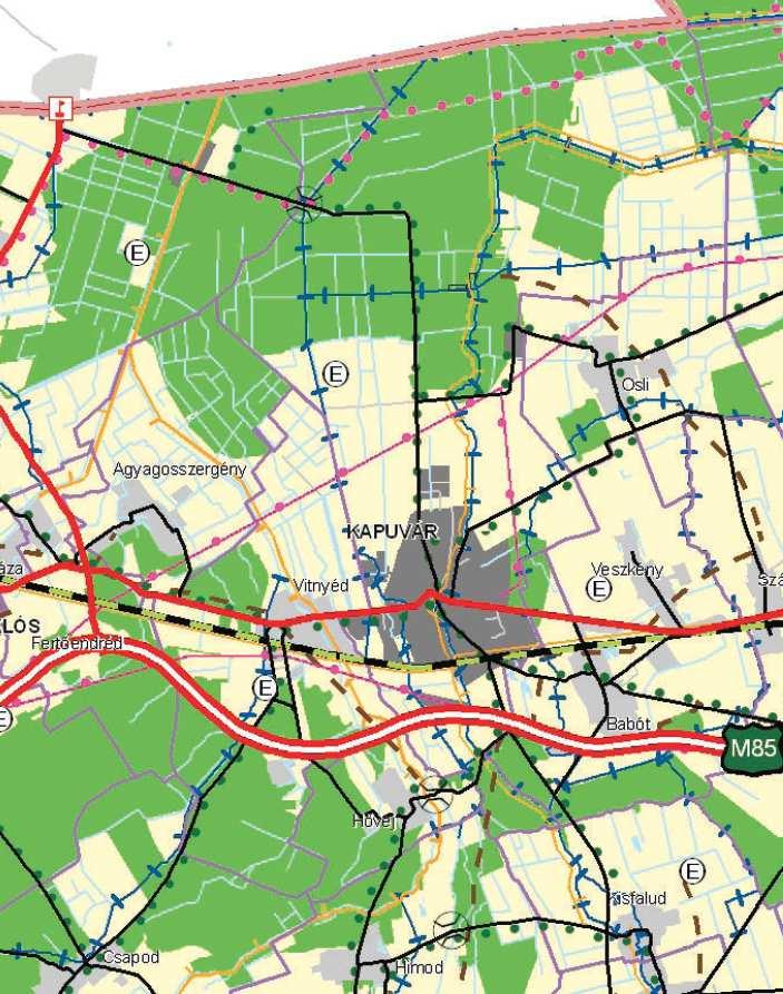 A Győr-Moson-Sopron megyei terv Kapuvár közigazgatási területét az alábbi területfelhasználási kategóriákra osztja: - Erdőgazdálkodási térség 4660,74142434 ha - Mezőgazdálkodási térség 3850,13408931