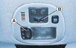 112 - Kialakítás Térképolvasó-lámpa (B gomb) A gyújtáskulcs segédberendezések helyzetében vagy a gyújtás ráadásakor fordítsuk el a B gombot jobbra vagy balra.
