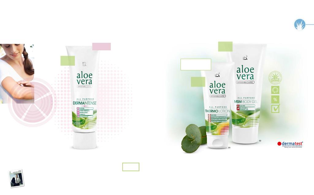 48 ALOE VERA ÁPOLÁS 49 Aloe vera DermaIntense B12-vitamin hatóanyag komplexszel kizárólag az LR-nél Aloe vera szakértők célzottan a problémára illatanyagmentes 60 % aloe vera 20 % aloe vera Tipp: