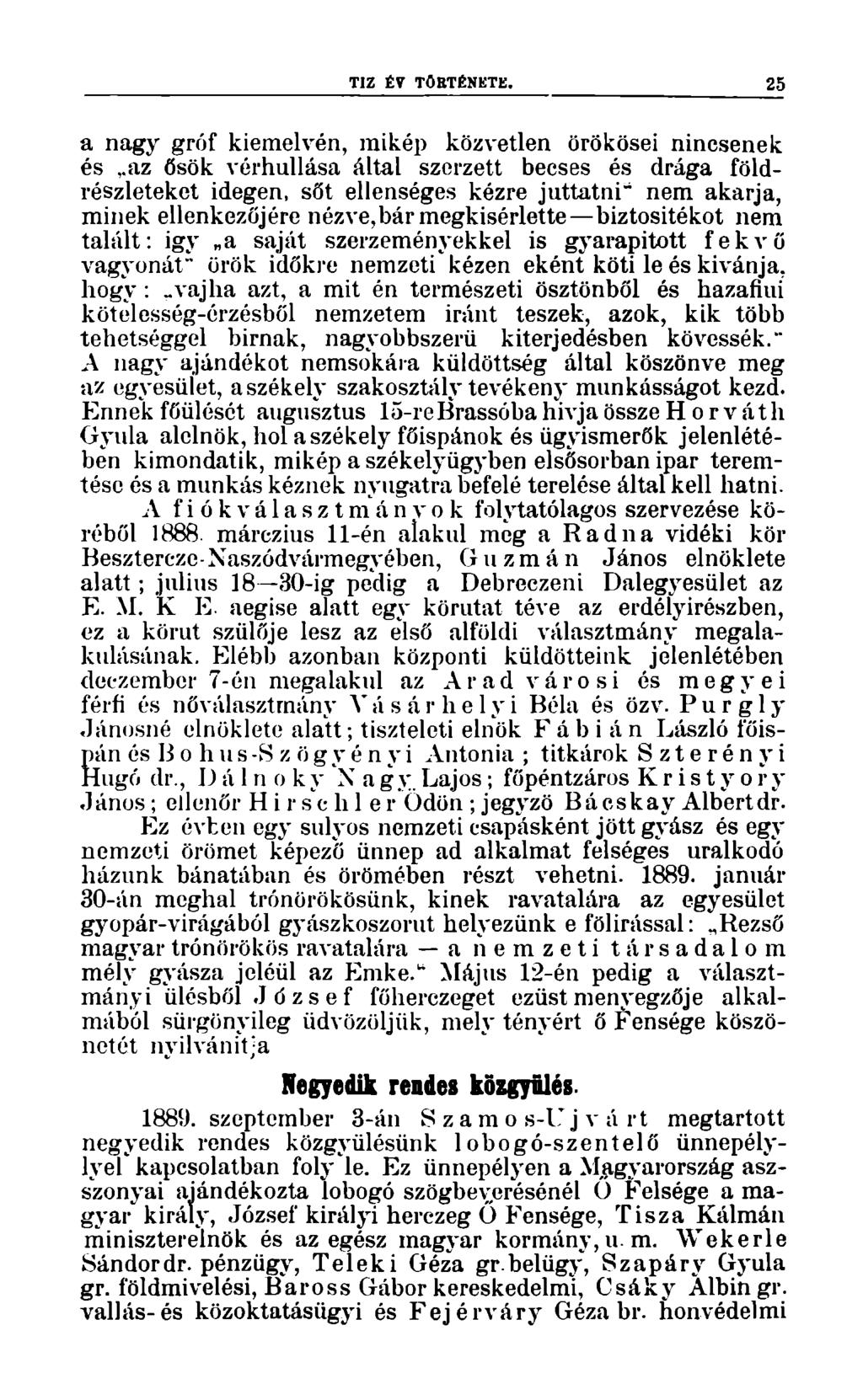 TIZ ÉV TÖBTÉNKTK. 25 a nagy gróf kiemelvén, mikép közvetlen örökösei nincsenek és,.