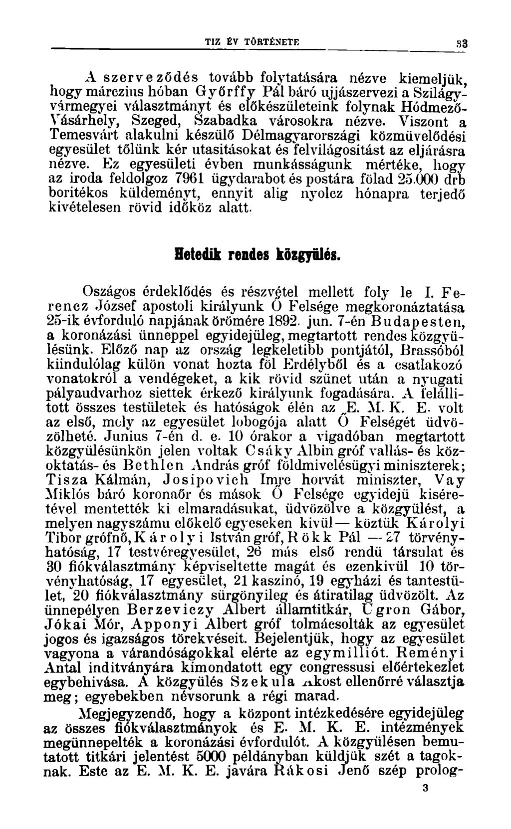 TIZ ÉV TÖRTÉNETE.