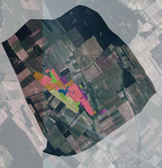 4. ELTÉRÔ KARAKTERû TELEPÜLÉSRÉSZEK Vereben településképi, arculati szempontból hat eltérő karakterű terület határozható meg, melyeket kiegészít további egy: az egyéb, beépítésre nem szánt területek