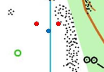 J7/S14: A sziklalépcsők melletti sziklát legkönnyebben a középfok 9. pontjaként (ábrát lásd ott) szereplő gödörtől lehetett egyértelműen beazonosítani - a bójázott gödörtől K-re kb. 10 m.