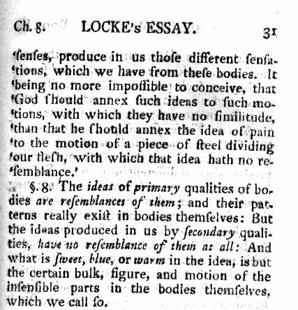 John Locke (1632-1704) Értekezés az emberi értelemről (1690): A modern tudomány követelményeinek megfelelő nagy hatású ismeretelmélet Különbségek elsődleges és másodlagos tul.