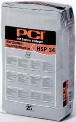 PCI HSP 34 fapadló kiegyenlítô Padlók textil és rugalmas burkolatokkal valamint ragasztott parkettával vagy laminált padlóval való való burkolása elôtti kiegyenlítésére és simítására.