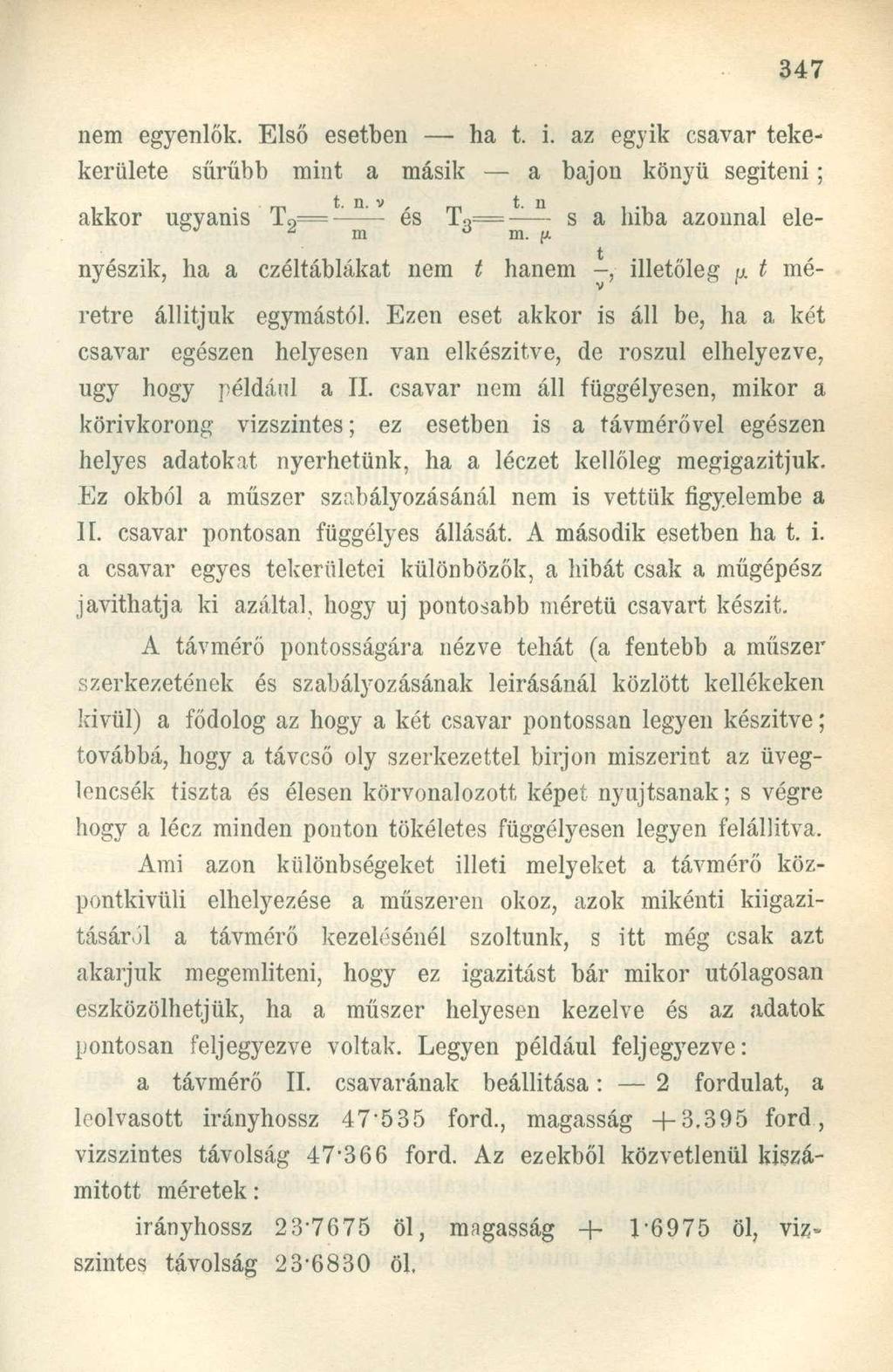 nem egyenlők. Első esetben ha t. i.