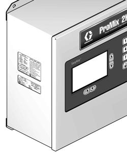 Rendszerkonfiguráció és cikkszámok Címke helye a folyadékvezérlőn TI12423a A maximális üzemi folyadéknyomás értéke itt található ProMix 2KS Electronic Proportioner FM08ATEX0074 II 2 G Ex ia IIA T3