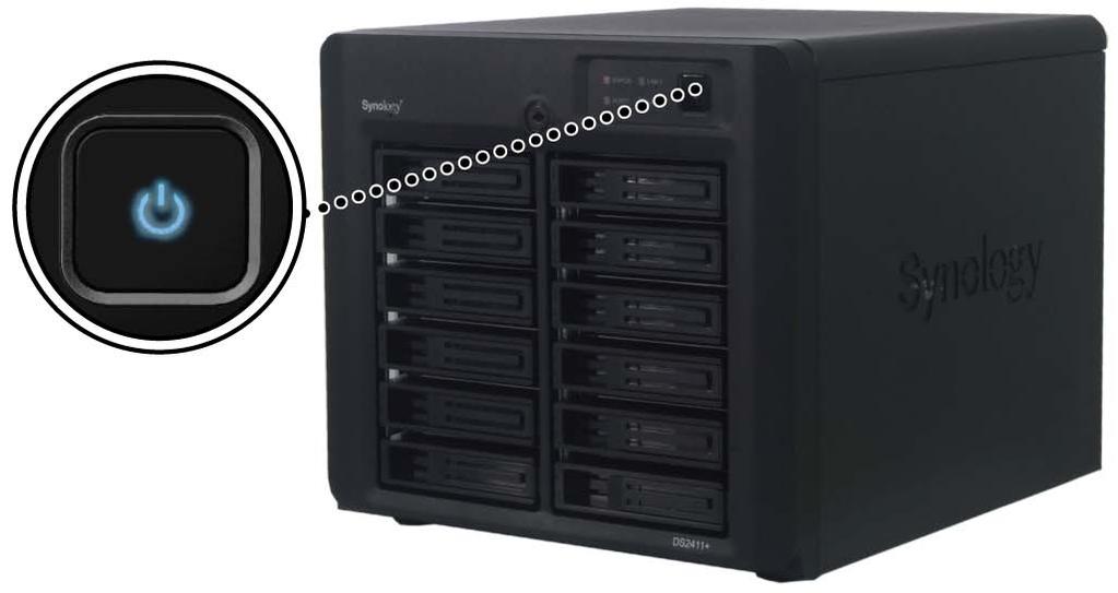 2 A LAN kábel használatával csatlakoztassa a DiskStation készüléket a switch/router/hub készülékhez.