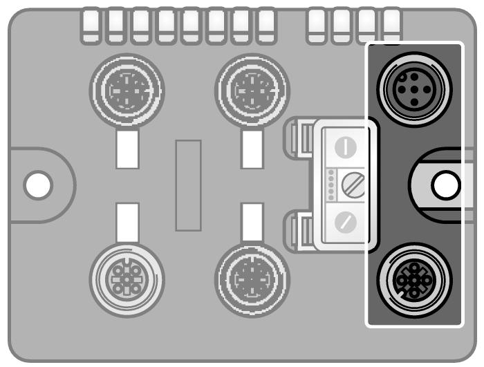 CANopen Fieldbus cable (example): RSC RKC 572-2M ident-no. U0323 or RSC-RKC572-2M ident-no.