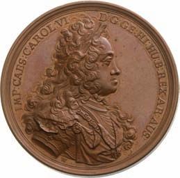n.r., darunter/ V Rv: GLADIVS DEI, CAROLI ET GIDEONIS EVGENII Judic.VII. Chronogramm (1717) repülô szárnyas Géniusz jobbra, jobbjában tüzes kard lent erôdített város, balra mesterjegy.