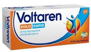 Voltaren Dolo 25 mg bevont tabletta, 20 db (96 Ft/db) hatóanyag: diklofenák-kálium Enyhíti az izom- és ízületi , GYK: A kockázatokról és a mellékhatásokról