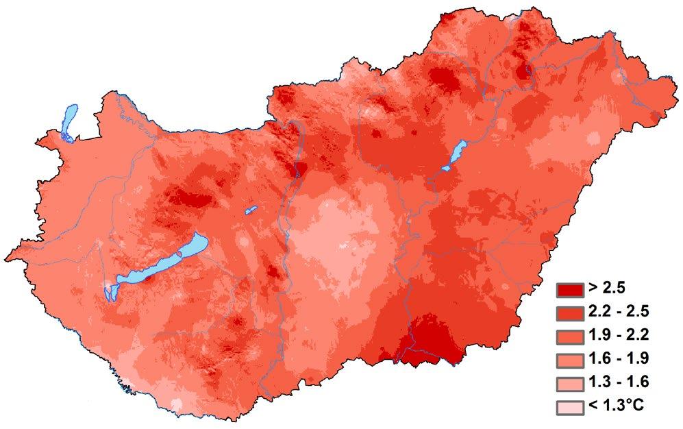 L É G K Ö R 63. évfolyam (2018) 195 jelentkeztek foltokban, azonban ezeken a területeken sem csökkent a hőmérséklet 3 C alá. Melegebb területek leginkább az ország déli területein fordultak elő.