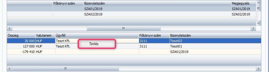 A beérkezett összegeket (pl. postai befizetések, futárszolgáltatóktól kapott befizetések stb.) lehetőségünk van tételesen felbontani egy tételes import fájl segítségével.