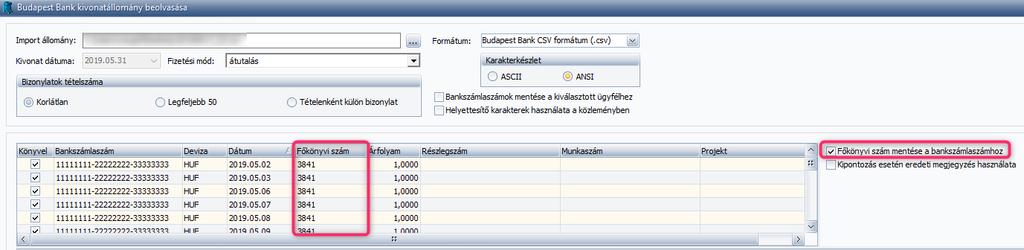 esetén csak olyan főkönyvi számot választhatunk, melyekre a korábbiakban is Forint tételeket rögzítettünk, vagy még nem történt rá könyvelés. Ugyanez igaz a devizás bankszámlákra is.